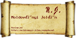 Moldoványi Jolán névjegykártya
