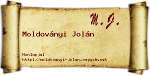 Moldoványi Jolán névjegykártya