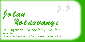 jolan moldovanyi business card